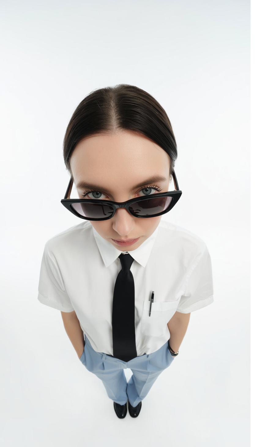 Elina under a giant red poppy